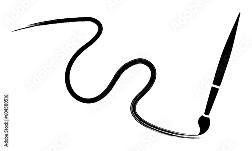 Hand drawn line paint brush. Hand drawn wave line element. Brush stroke. Vector 10 EPS.