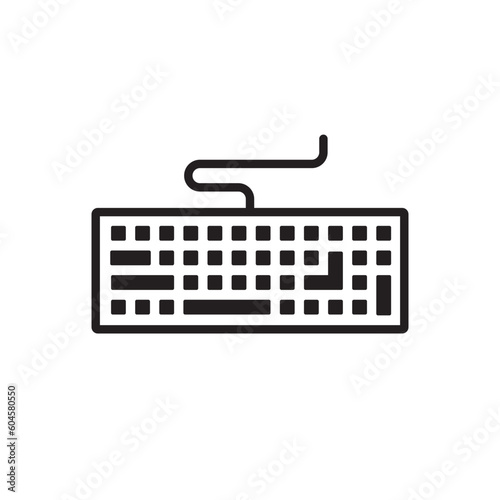 Keyboard vector icon. Keyboard linear flat sign design. Computer keyboard symbol pictogram. Clavier symbol. UX UI keypad icon 