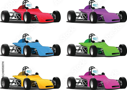Multi-color racing car set