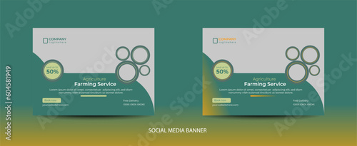 Agriculture farm social media post.Business Conference live webinar banner invitation and social media post template, Business webinar invitation template vector