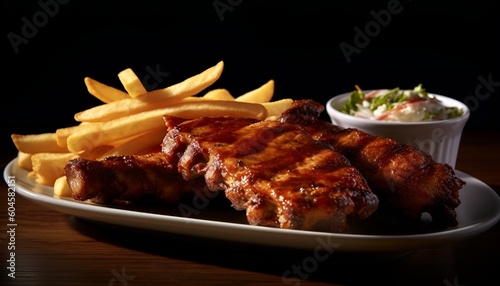 BBQ ribs and fries 