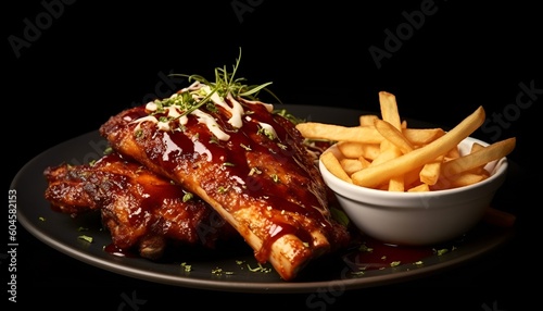 BBQ ribs and fries 