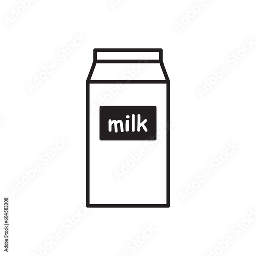 Milk product package flat sign design. Milk package vector icon. Milk box symbol pictogram.  