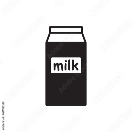 Milk product package flat sign design. Milk package vector icon. Milk box symbol pictogram.  