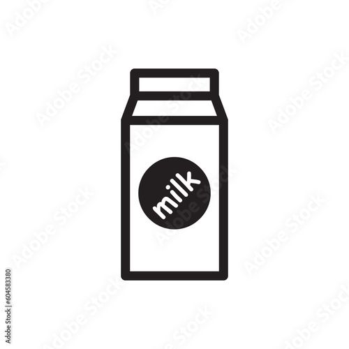 Milk product package flat sign design. Milk package vector icon. Milk box symbol pictogram.  