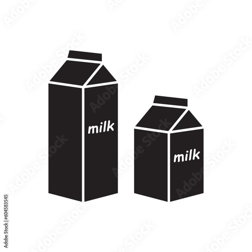 Milk product package flat sign design. Milk package vector icon. Milk box symbol pictogram. 