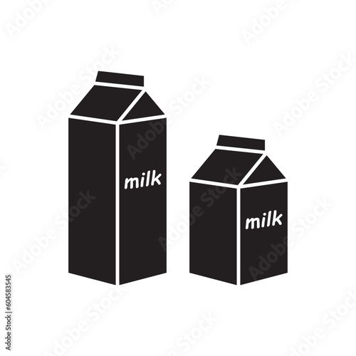 Milk product package flat sign design. Milk package vector icon. Milk box symbol pictogram.  