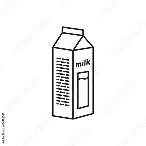 Milk product package flat sign design. Milk package vector icon. Milk box symbol pictogram.  