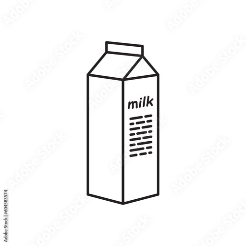 Milk product package flat sign design. Milk package vector icon. Milk box symbol pictogram.  