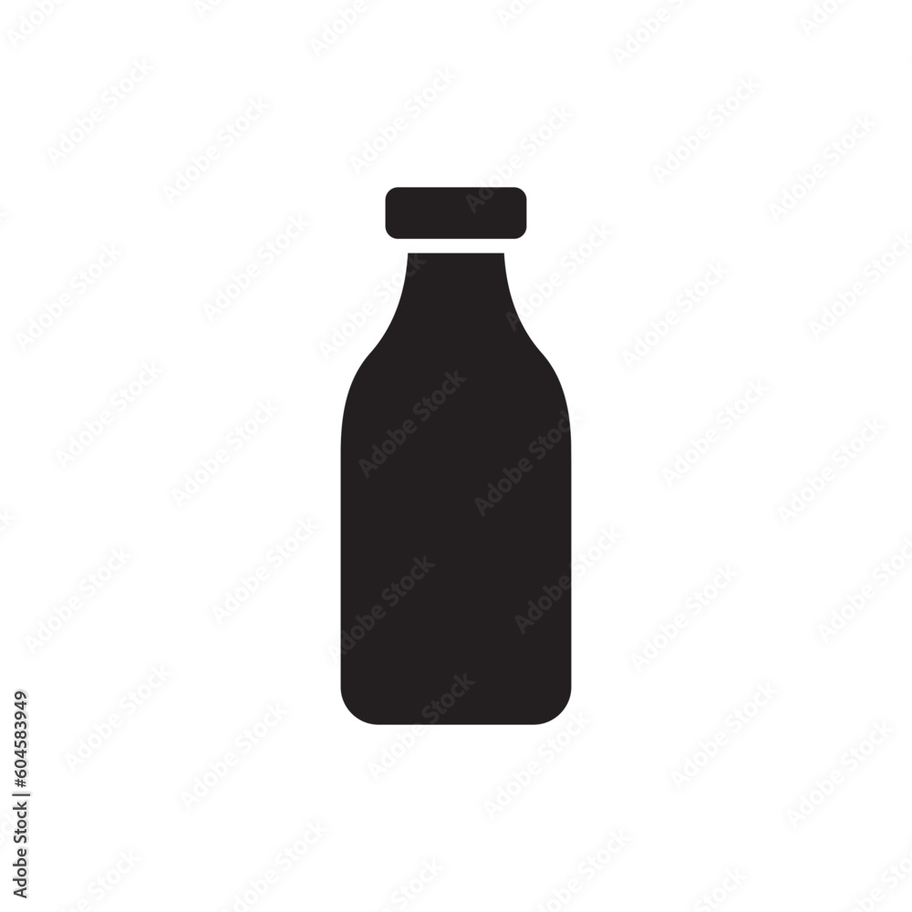 Title: Milk bottle vector icon. Natural milk flat sign design. Milk symbol pictogram. UX UI icon