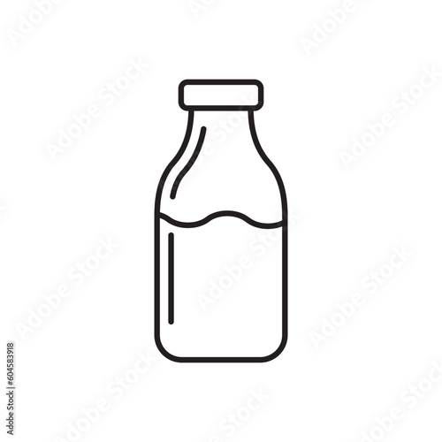 Title: Milk bottle vector icon. Natural milk flat sign design. Milk symbol pictogram. UX UI icon