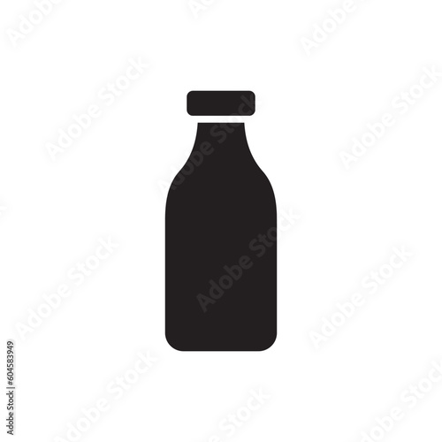 Title: Milk bottle vector icon. Natural milk flat sign design. Milk symbol pictogram. UX UI icon