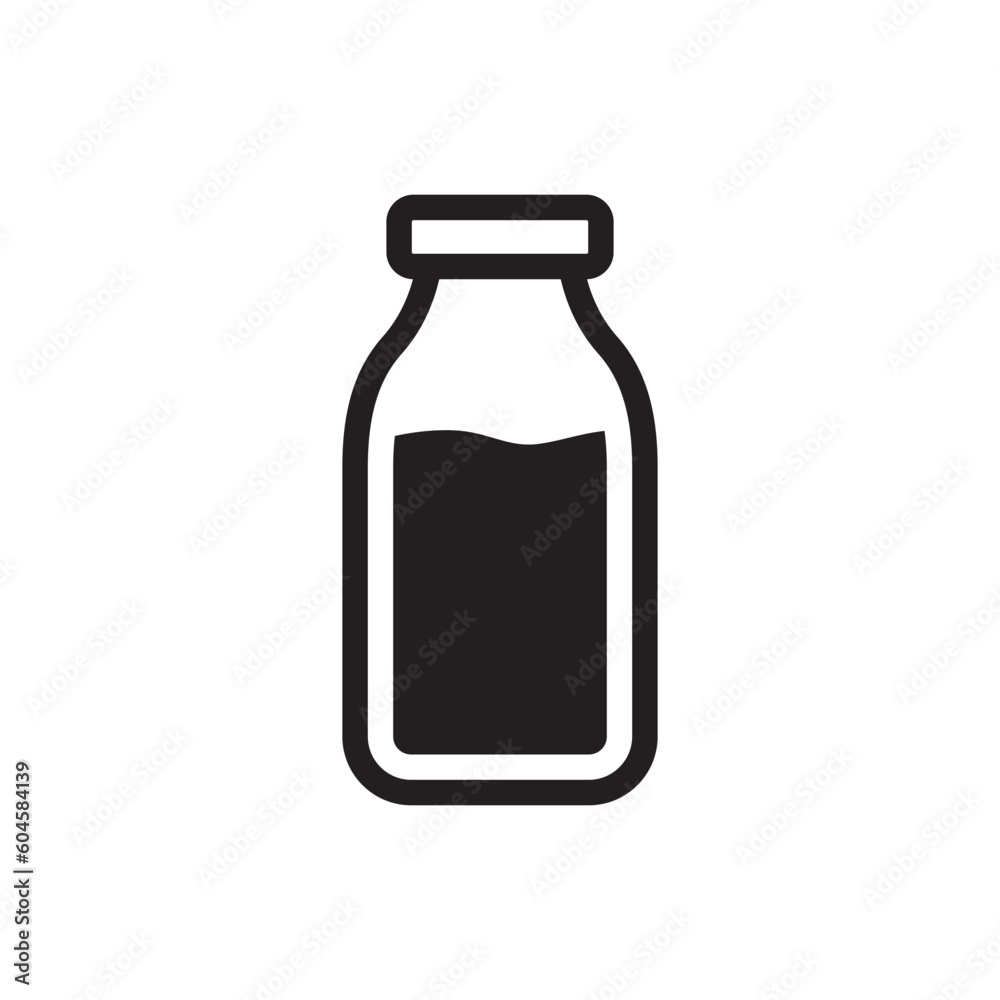 Milk bottle vector icon. Natural milk flat sign design. Milk symbol pictogram. UX UI icon