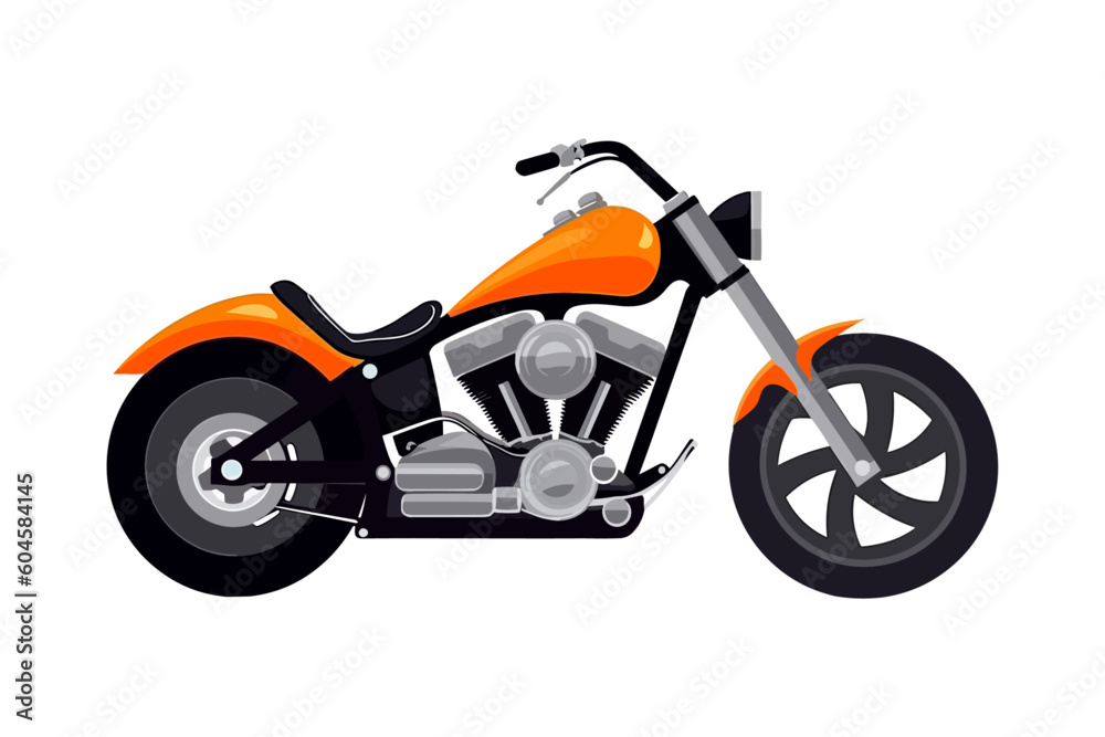 motorcycle isolated on white background vector illustration