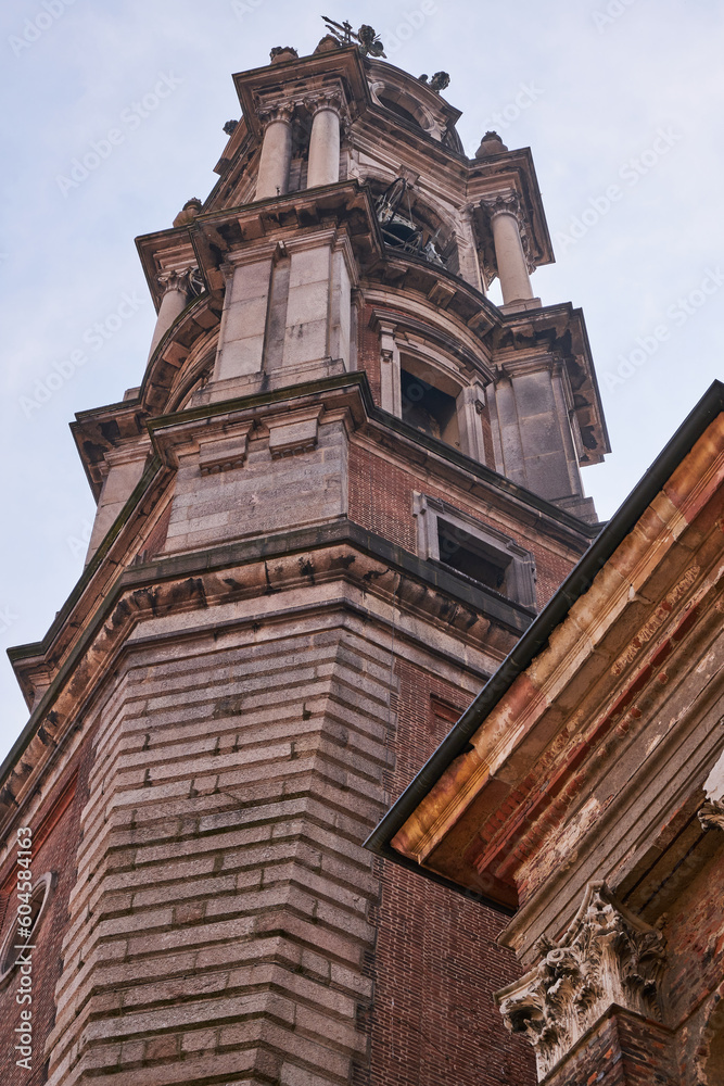 City view from the old town of Novara, Italy