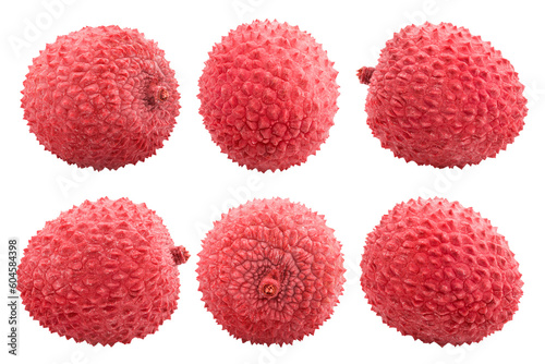 Lychee isolated on white background, full depth of field