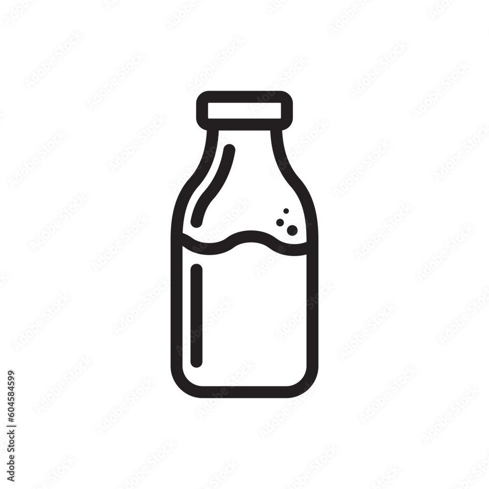 Milk bottle vector icon. Natural milk flat sign design. Milk symbol pictogram. UX UI icon Milk bottle vector icon. Natural milk flat sign design. Milk symbol pictogram. UX UI icon