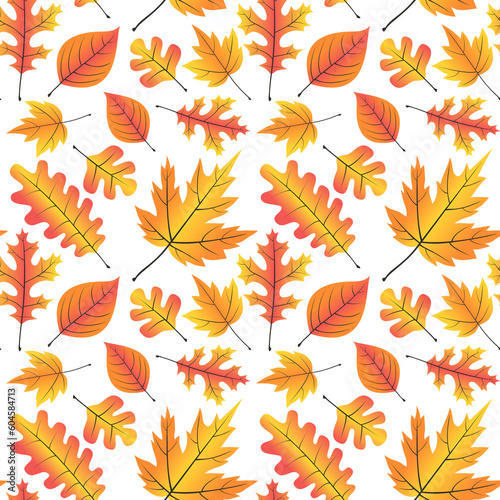 Fall Autumn Leaves Seamless Pattern