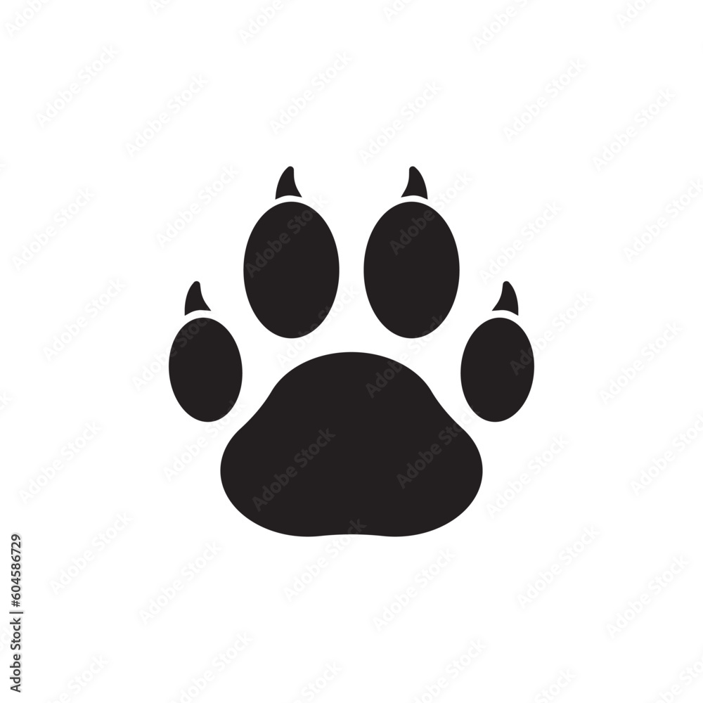 Fototapeta premium Paw vector icon. Animal paw icon. Dog and cat paw sign. Paw print symbol. Pet concept symbol pictogram. UX UI icon
