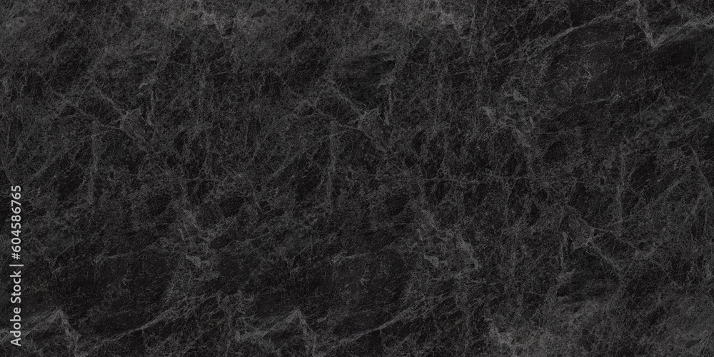 Old black marble wide texture. Abstract dark gloomy grunge fine textured widescreen background - obrazy, fototapety, plakaty 
