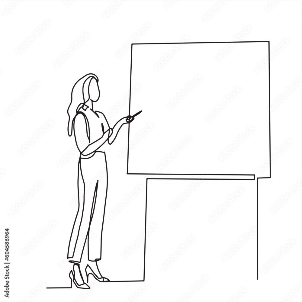cartoon one line business people explaining about business work staff hand drawn illustration vector cartoon one line business people explaining about business work staff hand drawn illustration vector