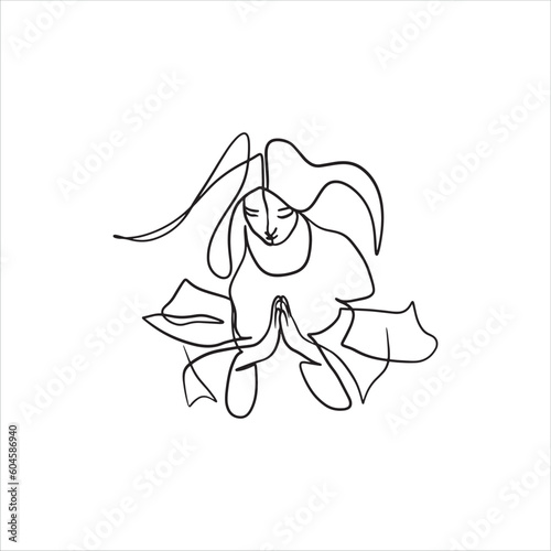 Continuous line, one-line, Mother Mary prayer, Christianity, Biblical scripture