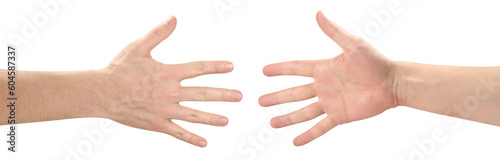 Hands greeting each other cut out