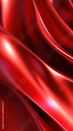 Wavy red Metallic 3D Background