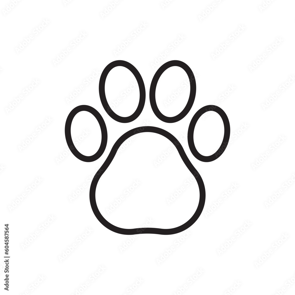 Paw vector icon. Animal paw icon. Dog and cat paw sign. Paw print symbol. Pet concept symbol pictogram. UX UI icon