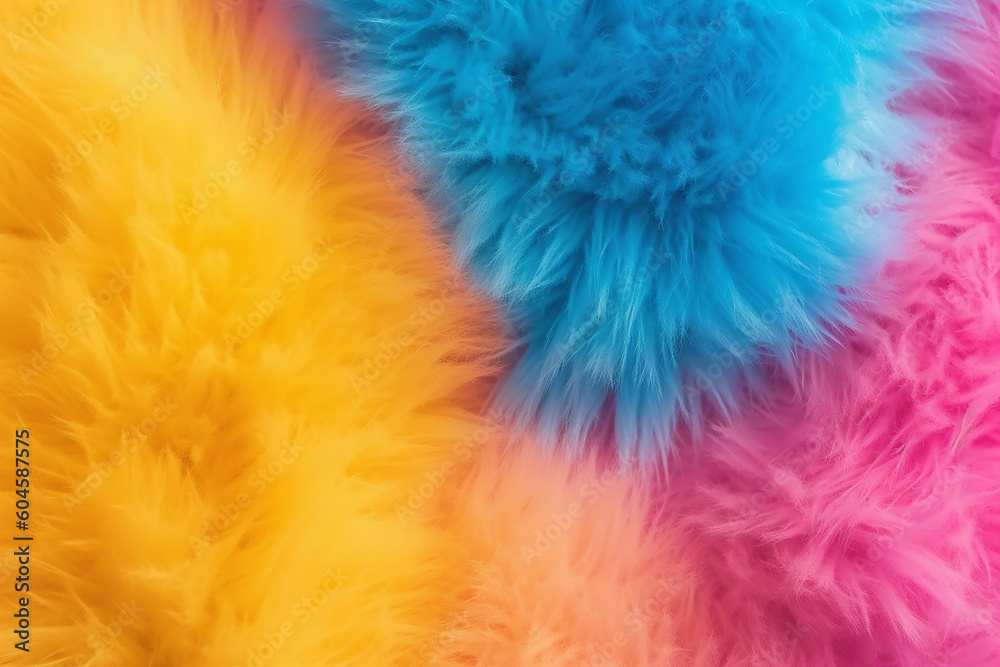 Fuzzy pink blue yellow background gradient, Generative AI