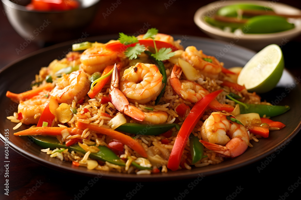 a plate of mouthwatering Indonesian-style fried rice