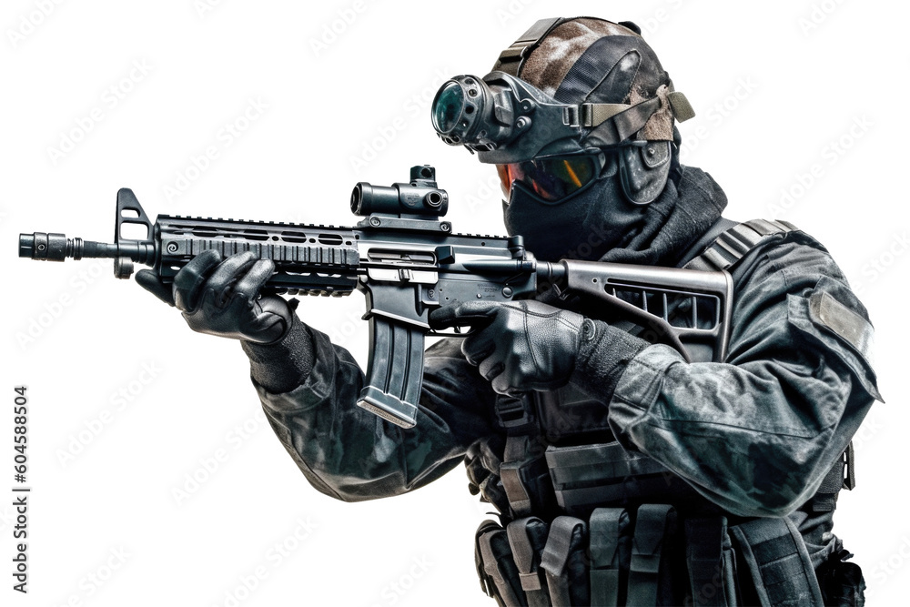 Soldier Holding a Gun Isolated on Transparent Background - Generative AI
Soldier Holding a Gun Isolated on Transparent Background - Generative AI
