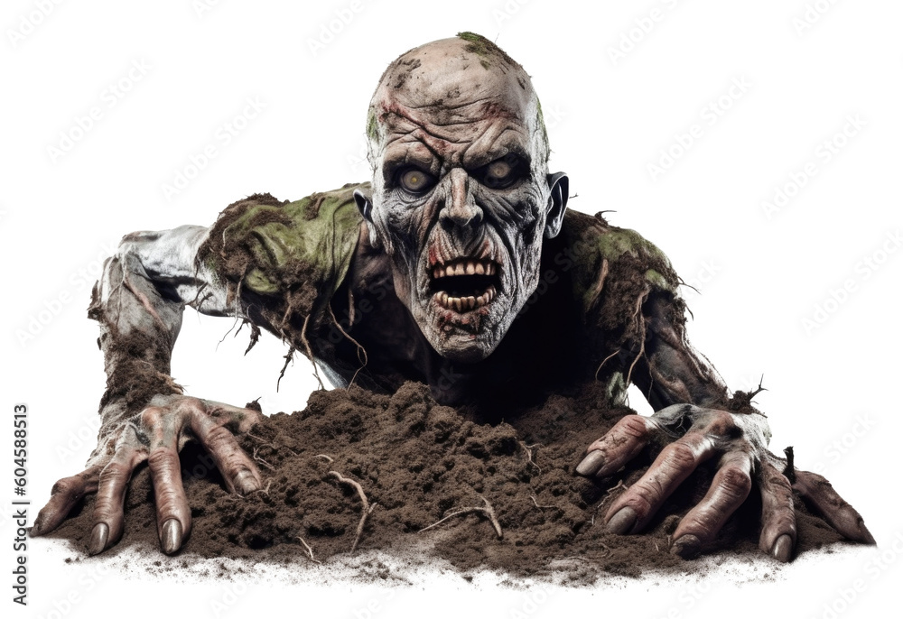 Zombie Coming Out on Soil Isolated on Transparent Background - Generative AI
Zombie Coming Out on Soil Isolated on Transparent Background - Generative AI