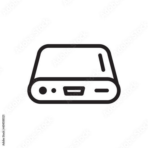 Hard drive vector icon. Hard disk drive flat sign. Portable Power bank icon symbol pictogram. UX UI icon