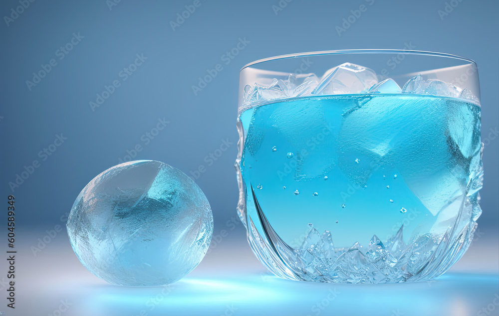 Crystal clear natural ice block. Ai generated technology