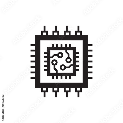 Processor vector icon. CPU microprocessor flat sign design. Computer chip symbol. Micro chip pictogram. Processor icon. CPU sign. UX UI icon