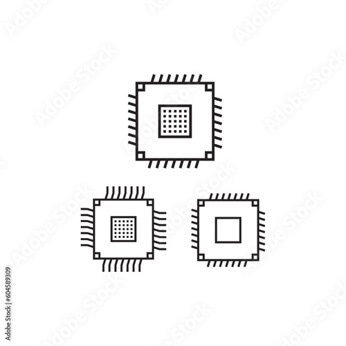 Processor vector icon. CPU microprocessor flat sign design. Computer chip symbol. Micro chip pictogram. Processor icon. CPU sign. UX UI icon