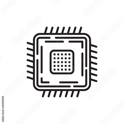 Processor vector icon. CPU microprocessor flat sign design. Computer chip symbol. Micro chip pictogram. Processor icon. CPU sign. UX UI icon