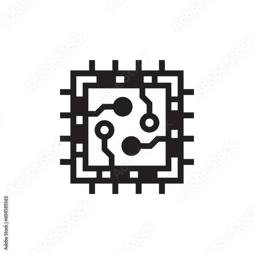 Processor vector icon. CPU microprocessor flat sign design. Computer chip symbol. Micro chip pictogram. Processor icon. CPU sign. UX UI icon