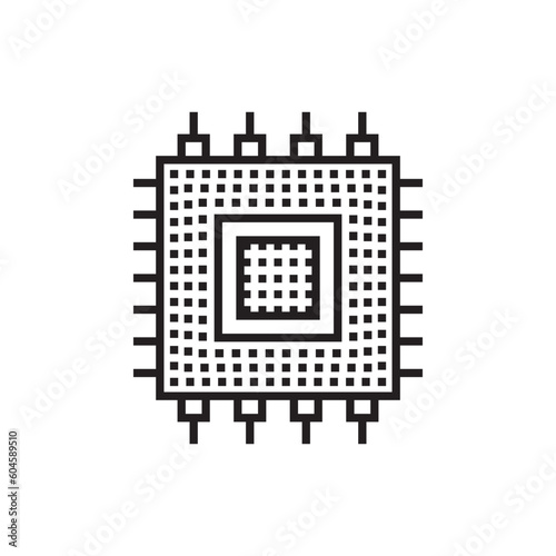 Processor vector icon. CPU microprocessor flat sign design. Computer chip symbol. Micro chip pictogram. Processor icon. CPU sign. UX UI icon