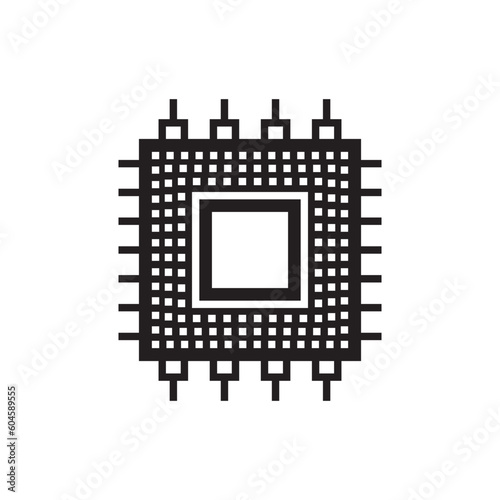 Processor vector icon. CPU microprocessor flat sign design. Computer chip symbol. Micro chip pictogram. Processor icon. CPU sign. UX UI icon