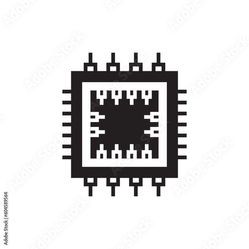 Processor vector icon. CPU microprocessor flat sign design. Computer chip symbol. Micro chip pictogram. Processor icon. CPU sign. UX UI icon