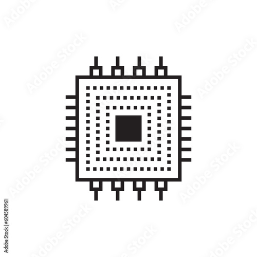 Processor vector icon. CPU microprocessor flat sign design. Computer chip symbol. Micro chip pictogram. Processor icon. CPU sign. UX UI icon