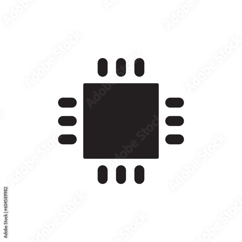 Processor vector icon. CPU microprocessor flat sign design. Computer chip symbol. Micro chip pictogram. Processor icon. CPU sign. UX UI icon