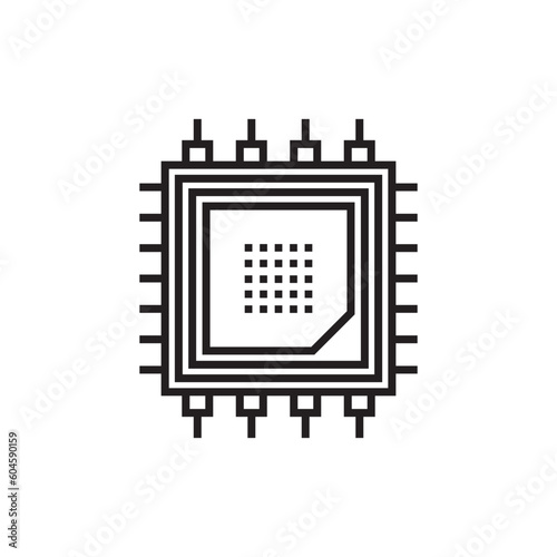 Processor vector icon. CPU microprocessor flat sign design. Computer chip symbol. Micro chip pictogram. Processor icon. CPU sign. UX UI icon