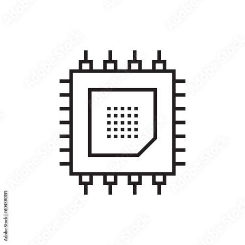 Processor vector icon. CPU microprocessor flat sign design. Computer chip symbol. Micro chip pictogram. Processor icon. CPU sign. UX UI icon