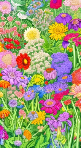 Colorful flower in the garden. AI generated Illustration