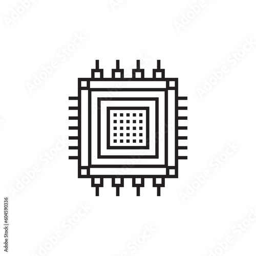 Processor vector icon. CPU microprocessor flat sign design. Computer chip symbol. Micro chip pictogram. Processor icon. CPU sign. UX UI icon
