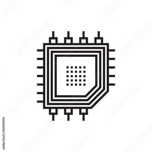 Processor vector icon. CPU microprocessor flat sign design. Computer chip symbol. Micro chip pictogram. Processor icon. CPU sign. UX UI icon