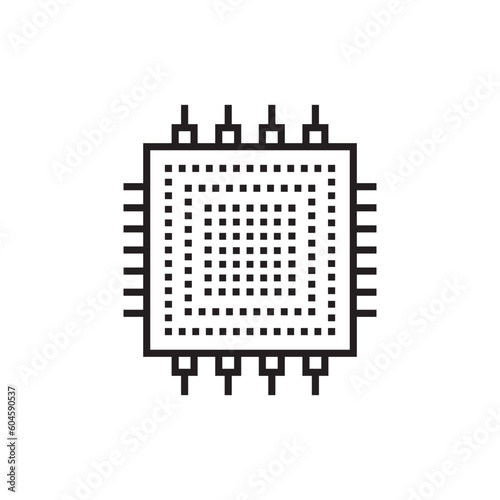 Processor vector icon. CPU microprocessor flat sign design. Computer chip symbol. Micro chip pictogram. Processor icon. CPU sign. UX UI icon